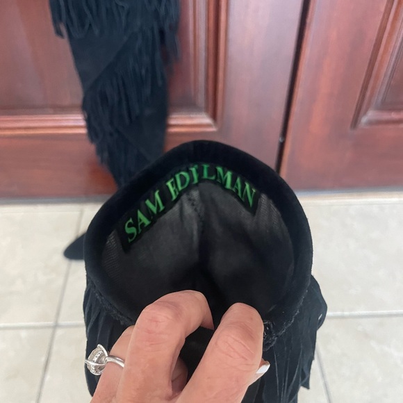 Sam Edelman Black Fringe Over the Knee Boots - Picture 2 of 4